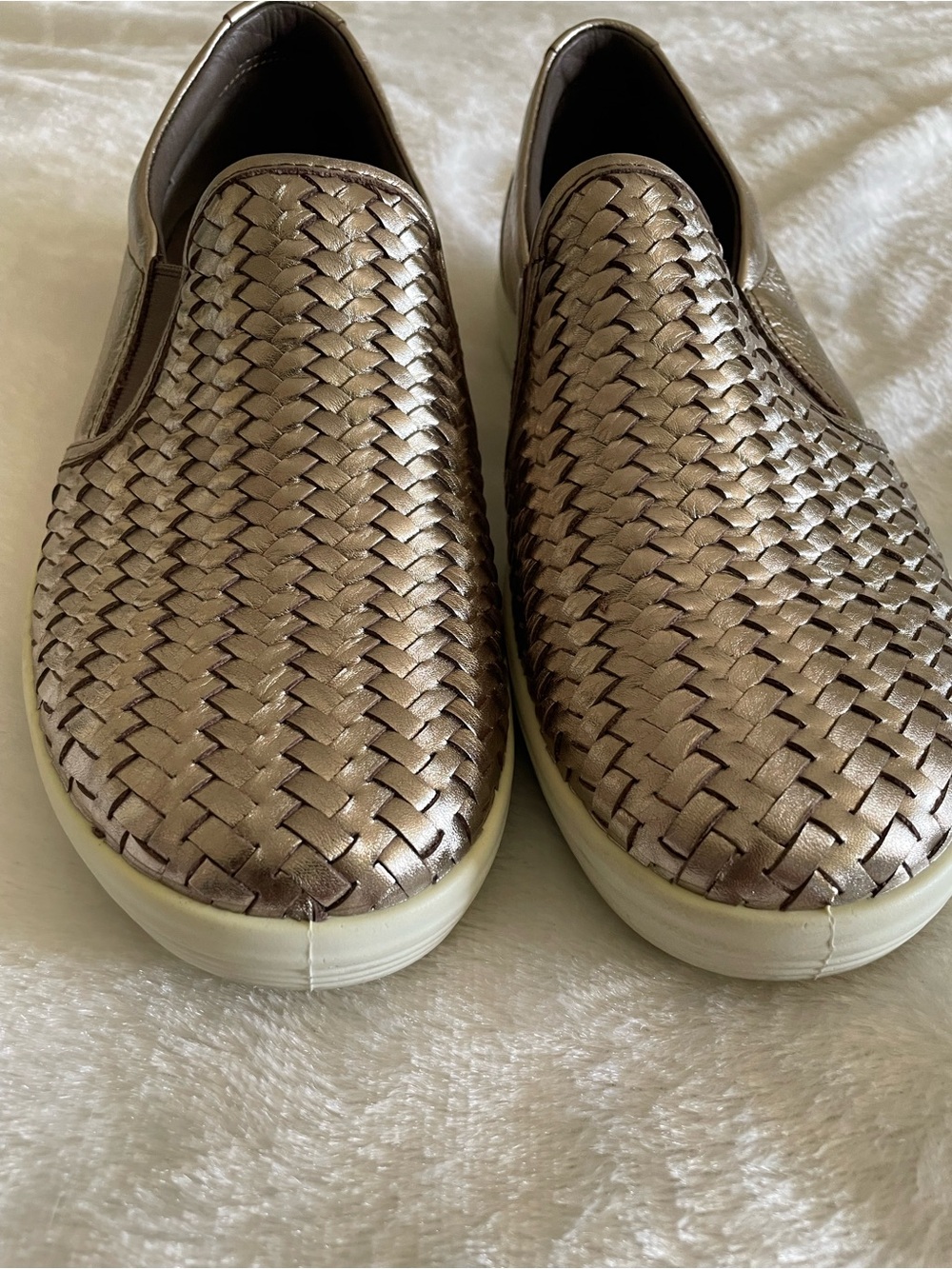 Ecco Metallic Woven Slip-On Size EU 37 US 6-6.5